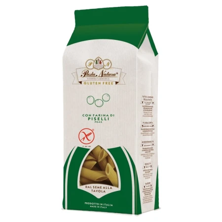 Penne din mazare verde fara gluten, bio, 250g Pasta Natura
