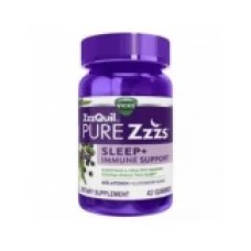 Supliment Alimentar, ZzzQuil, cu Melatonina si Zinc, pentru Somn Linistit si Imunitate, Aroma de Soc, 42 jeleuri