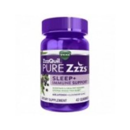 Supliment Alimentar, ZzzQuil, cu Melatonina si Zinc, pentru Somn Linistit si Imunitate, Aroma de Soc, 42 jeleuri
