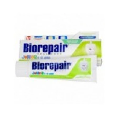 Pasta de Dinti pentru Copii, Biorepair Junior, Sustine Remineralizarea Smaltului, 6-12 Ani, fara Fluor, Aroma Menta, 75ml