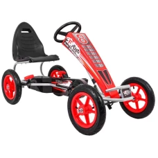 GO Kart cu pedale, pentru copii 6-12 ani, Kinderauto F8-1, roti Gonflabile de 10 inch, rosu