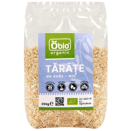 Tarate de ovaz bio, 250g - Obio