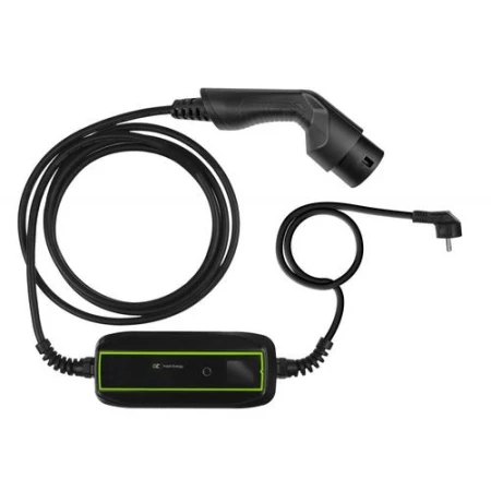 Cablu   Green Cell GC EV Schuko - type 2 pentru masina electrica si plug-in hybrid 3.6kW 10A / 16A