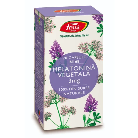 Melatonina vegetala 3mg N168, 20 capsule, Fares