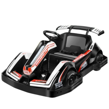 Masinuta-Kart electric pentru copii 3-11 ani, Racing 90W 12V 7Ah, telecomanda, culoare Alb