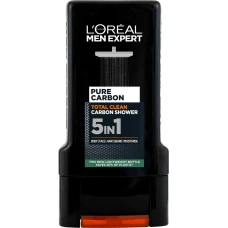 Gel de dus 5 in 1 pentru barbati Pure Carbon, 300ml, L'Oreal Men Expert