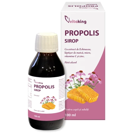 Propolis Sirop cu extract de echinacea si laptisor de matca, 100ml, Vitaking