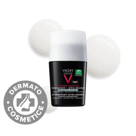 Deodorant roll-on pentru barbati control extrem 72h Homme, 50ml, Vichy