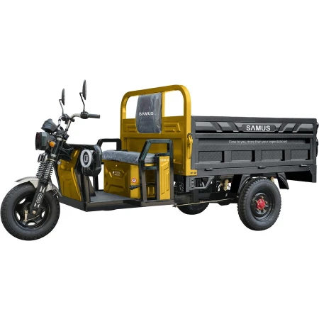 Samus Triciclu electric cargo Samus Texas-25-1.7-72V58 Yellow Dark Silver, 1500W, Viteza Maxima 25 km/h, Acumulator 72V/ 58 Ah, Tip baterie plumb acid, Autonomie 40 -50 km, Galben-Argintiu inchis