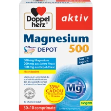 Pachet Aktiv Magneziu 500, 30 + 10 comprimate, Doppelherz