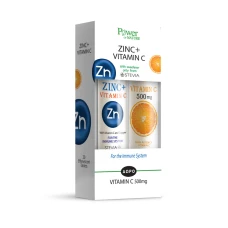 Zinc + Vitamina C cu Stevie + Vitamina C 500mg, tablete efervescente, Power Of Nature
