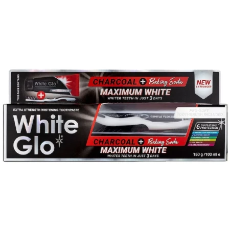 Pasta de dinti cu periuta Maximum White, 100ml, White Glo