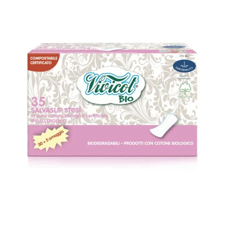 Protej slip din bumbac bio hipoalergenic, compostabil - Normal ( 35 buc ) - VIVICOT BIO