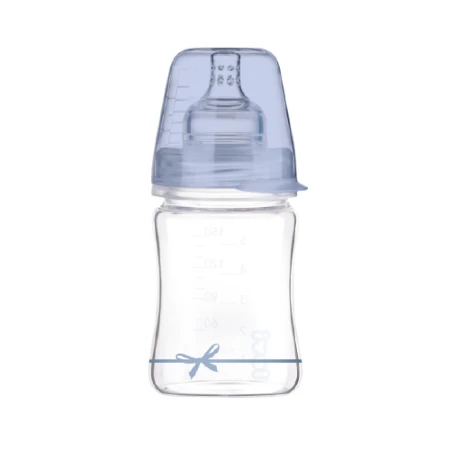 Biberon sticla baieti Diamond Glass Baby Shower, 150ml, LOVI