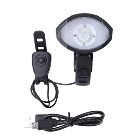Far LED cu sonerie  Esperanza EOT023, 100 lm, fixare ghidon, 3 moduri iluminare, rezistenta apa, pentru vehicule electrice (Negru)