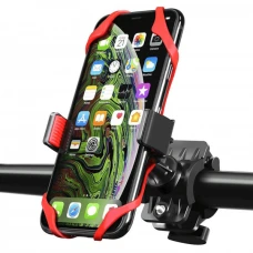 Suport universal de telefon pentru ghidon cu elastic de securizare pentru trotineta / bicicleta/ carut/ motocicleta, rosu