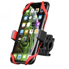 Suport universal de telefon pentru ghidon cu elastic de securizare pentru trotineta / bicicleta/ carut/ motocicleta, rosu