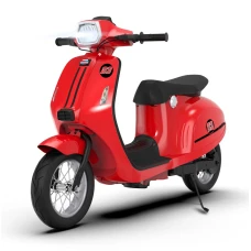 Scuter electric pentru copii, Kinderauto Retro, 350W, 24V 10Ah, roti gonflabile, music player, cadru robust, rosu