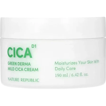 Crema hidratanta pentru fata si corp Cica Calm Green Derma, 190ml, Nature Republic
