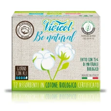 Absorbante de zi ultra subtiri din bumbac bio, 4 picaturi (12 buc) - VIVICOT Be Natural