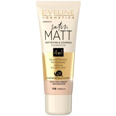 Fond de ten Satin Matt Mattifying & Covering 102 Vanilla, 30ml, Eveline Cosmetics