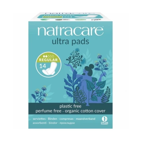 Absorbante normal cu aripioare cu strat de bumbac organic, Natracare