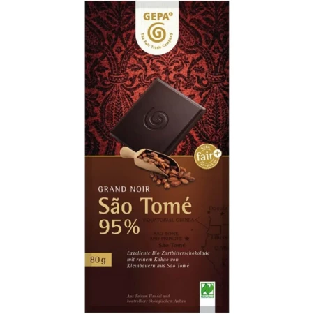Ciocolata amaruie cu 95% cacao, 80g, Gepa