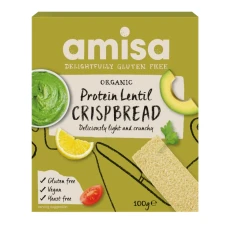 Crispbread cu linte fara gluten Bio, 120g, Amisa