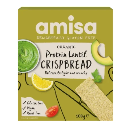 Crispbread cu linte fara gluten Bio, 120g, Amisa