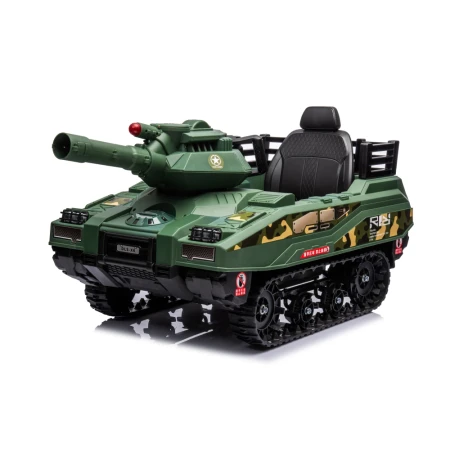 Tanculet electric pentru copii Kinderauto Commander 110W 12V 12Ah, color Army Green