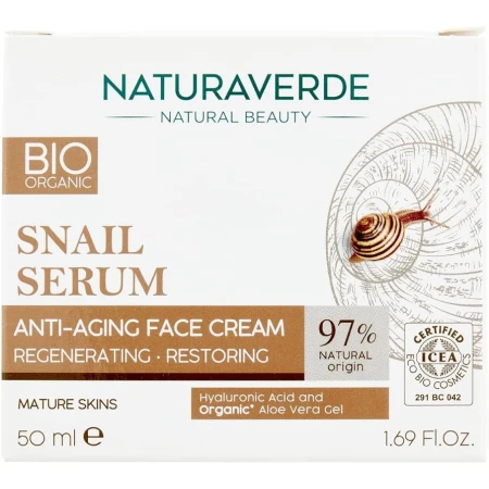 Crema de fata antirid bio cu extract de melc, 50ml, Natura Verde