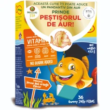 Pestisori gumati cu Omega 3 si aroma de lamai si portocale, 36 jeleuri, Moller's
