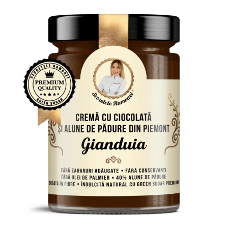 Crema de ciocolata cu alune de padure din Piemont Secretele Ramonei, 350g, Laboratoarele Remedia