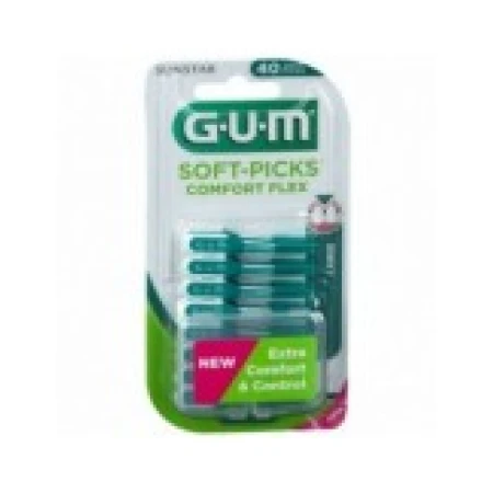 Set 40x Periute Interdentare, GUM, Soft-Picks Comfort Flex, Large, pentru Curatare in Profunzime, Peri Moi