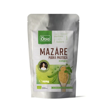 Proteina din mazare pulbere premium bio, 250g - Obio