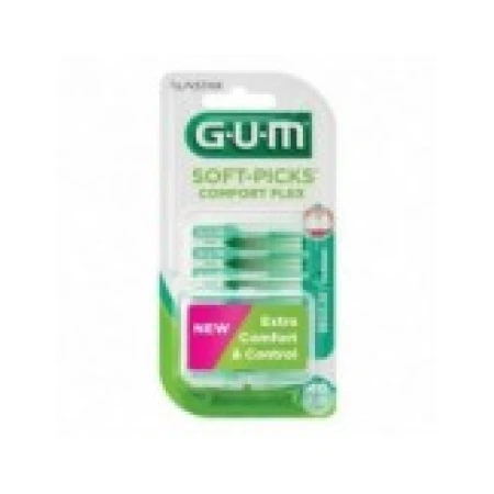 Set 40x Periute Interdentare, GUM, Soft-Picks Comfort Flex, Medium, pentru Curatare in Profunzime, Peri Moi