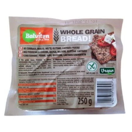 Paine fara gluten Whole Grian, 250g, Balviten