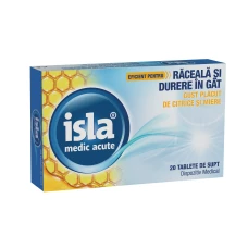 Isla Medic Acute cu gust de citrice si miere, 20 tablete de supt, Engelhard Arzneimittel