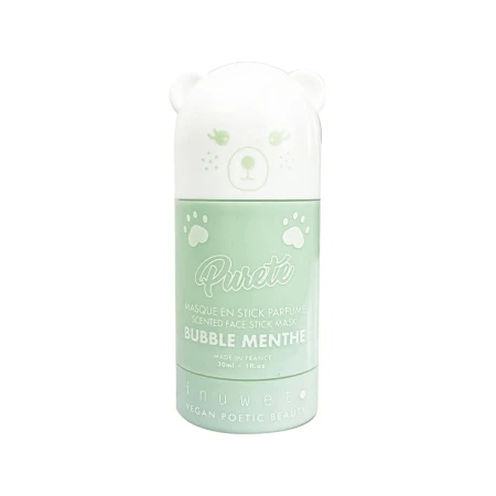 Masca stick purifianta pentru fata cu argila alba si parfum de menta, 30ml, Inuwet