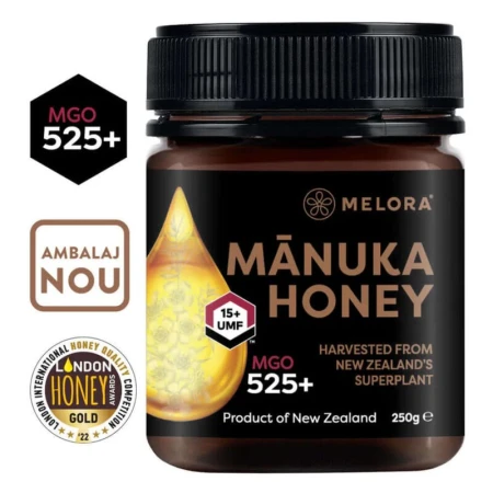 Miere de Manuka MELORA, MGO 525+ Noua Zeelanda, 250 g, naturala