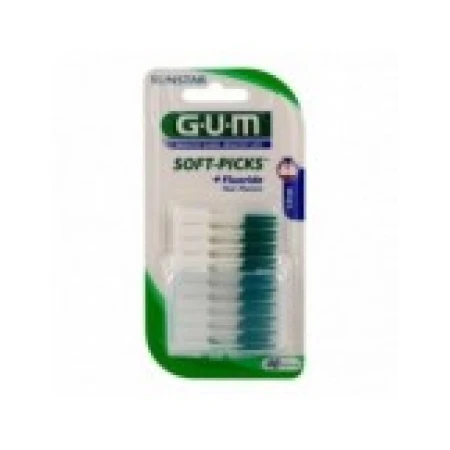 Set 40x Periute Interdentare, GUM, Soft-Picks Original, pentru Curatare in Profunzime, Peri Moi, cu Fluor, Large