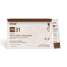 m31 True collagen creamer, colagen hidrolizat bovin premium monodoza, dovedit clinic, beauty, 5.000mg, tip I si III, fara aroma, 15 plicuri, 105 g, natural, Molecules of Youth