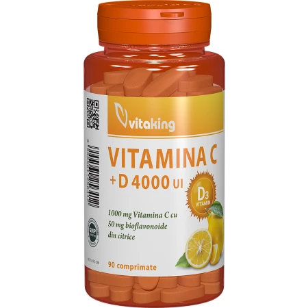 Vitamina C + D cu bioflavonoide, 90 comprimate, Vitaking