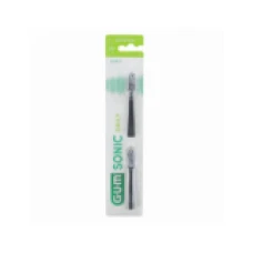 Set 2x Rezerve, Gum, Activital, Sonic Daily, Capete Standard, pentru Periuta Sonica, Soft, Culoare Negru