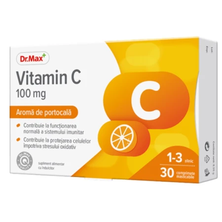 Dr. Max Vitamina C 100mg, 30 comprimate masticabile