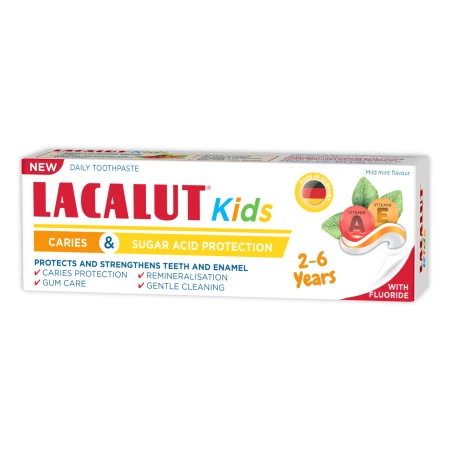 Pasta de dinti pentru copii de la 2-6 ani protectie anticarie si zaharuri, 55ml, Lacalut