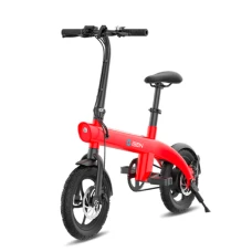 Bicicleta electrica iSEN H2 Bionic , Viteza maxima 25Km/h, Autonomie full electric 15 - 20Km, Motor 250W, IPX4, roti 14inch (Rosu)