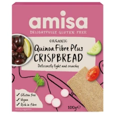 Crispbread cu quinoa fibre plus bio 100g Amisa