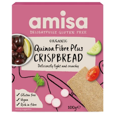 Crispbread cu quinoa fibre plus bio 100g Amisa