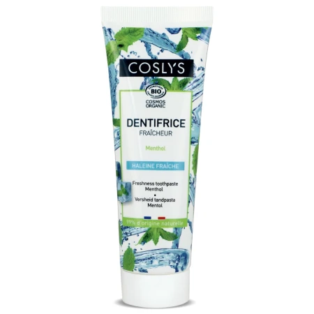 Pasta de dinti bio respiratie proaspata cu mentol, 100g, Coslys
